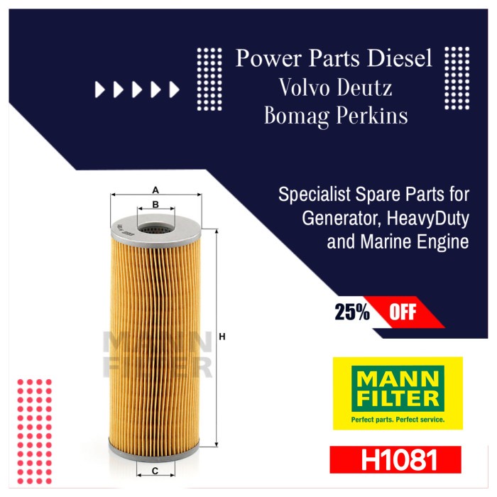 PPDL H1081 OIL FILTER - MANN FILTER ASLI