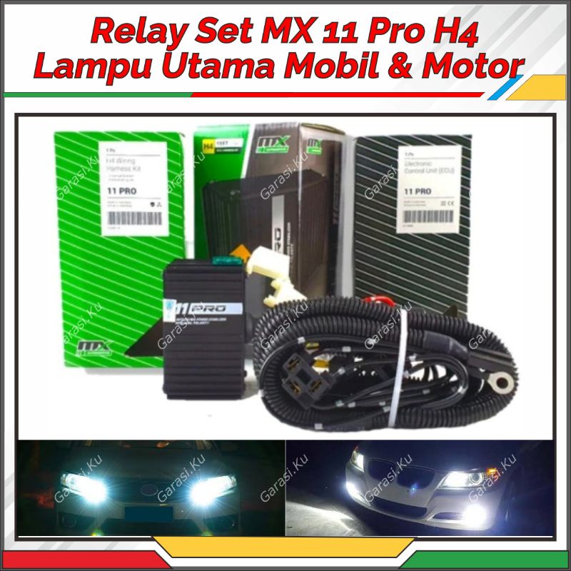 KABEL RELAY SET LAMPU UTAMA MOBIL H4 MX 11 PROFESIONAL SERIES ORIGINAL TINGGAL PASANG PAKET KOMPLIT 