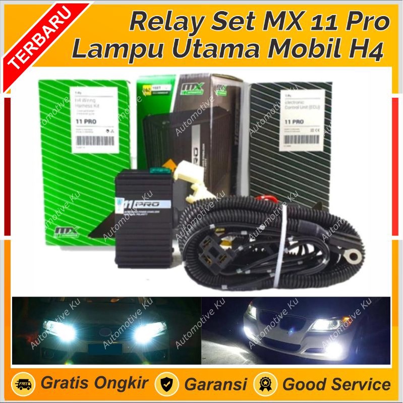 KABEL RELAY SET LAMPU UTAMA MOBIL H4 MX 11 PROFESIONAL SERIES ORIGINAL TINGGAL PASANG PAKET KOMPLIT 