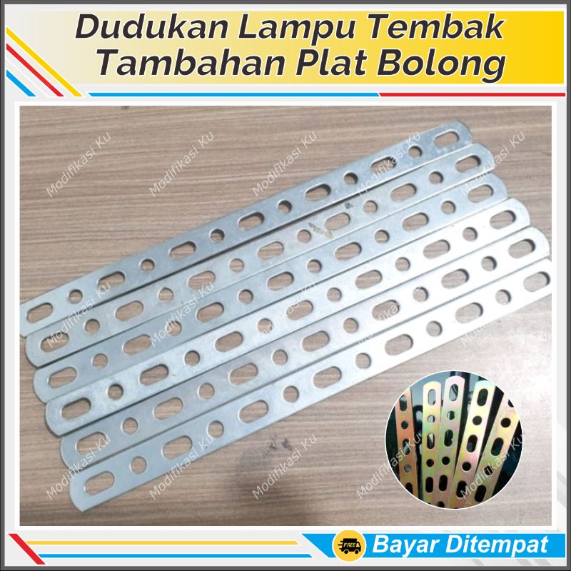 BREKET BRACKET DUDUKAN TATAKAN PLAT BAHAN BESI BOLONG UNTUK LAMPU TEMBAK SOROT MOBIL MOTOR UNIVERSAL