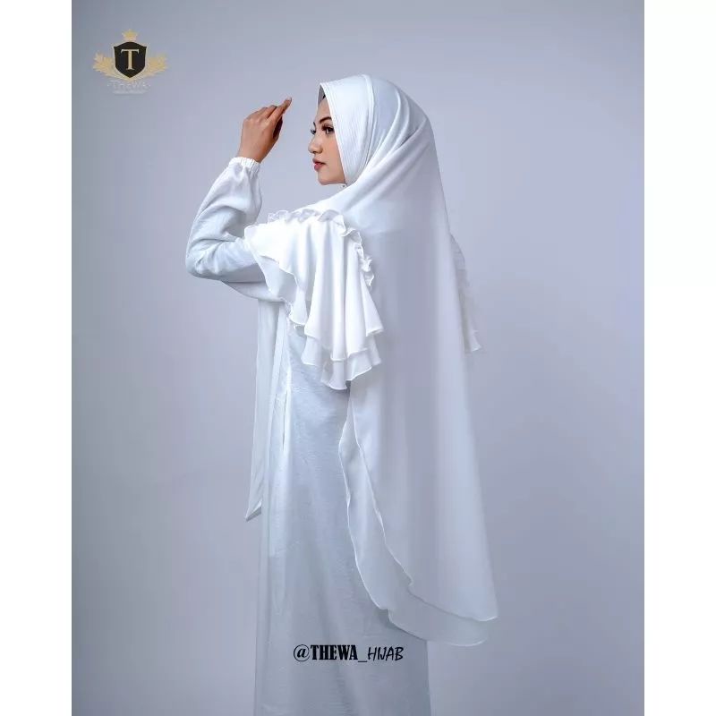 Hijab Instan Khimar Syari Polos ori Thewa