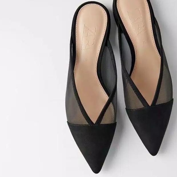 Promo SEPATU | SHOES | WANITA | ZARA ZS088 ZARA FLAT MESH MULES ORI PREM