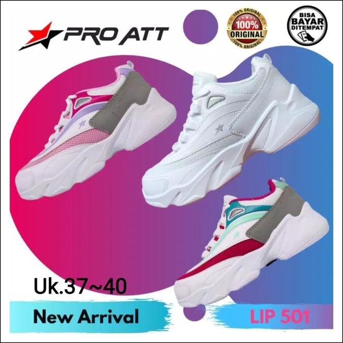 Promo SEPATU PRO ATT LIP SEPATU SNEAKERS WANITA PUTIH Uk.37~40 ORI TERMURAH