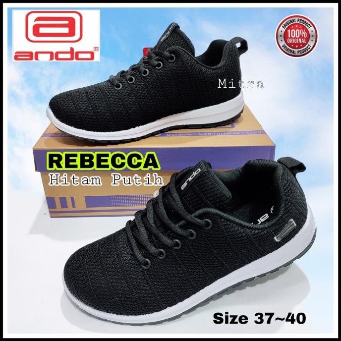 Promo SEPATU ANDO REBECCA SEPATU WANITA HITAM-PUTIH UK.37 / 40 ORI MURAH