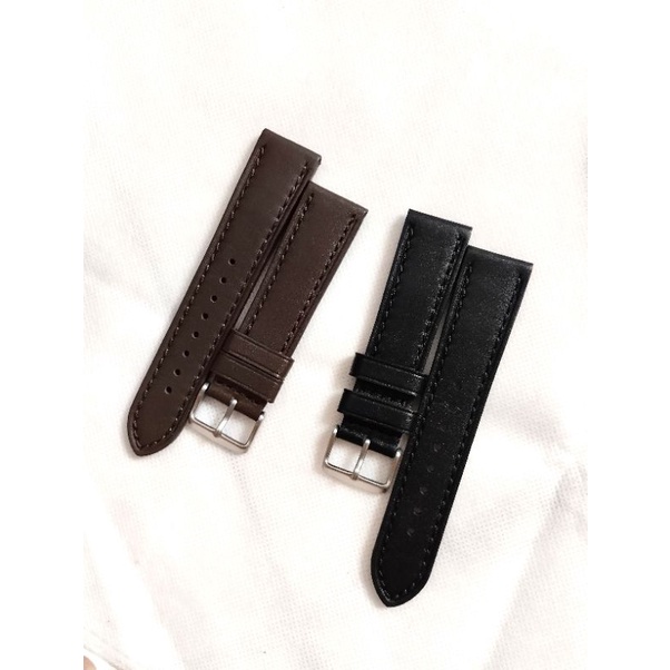 tali jam tangan 22mm kulit asli polos