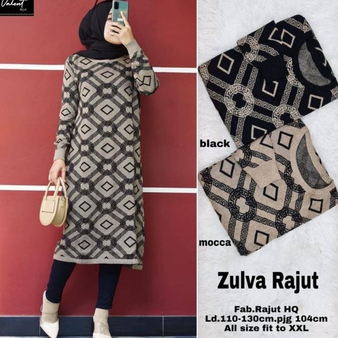 Zulva Rajut long tunik rajut import tunik muslim baju rajut wanita