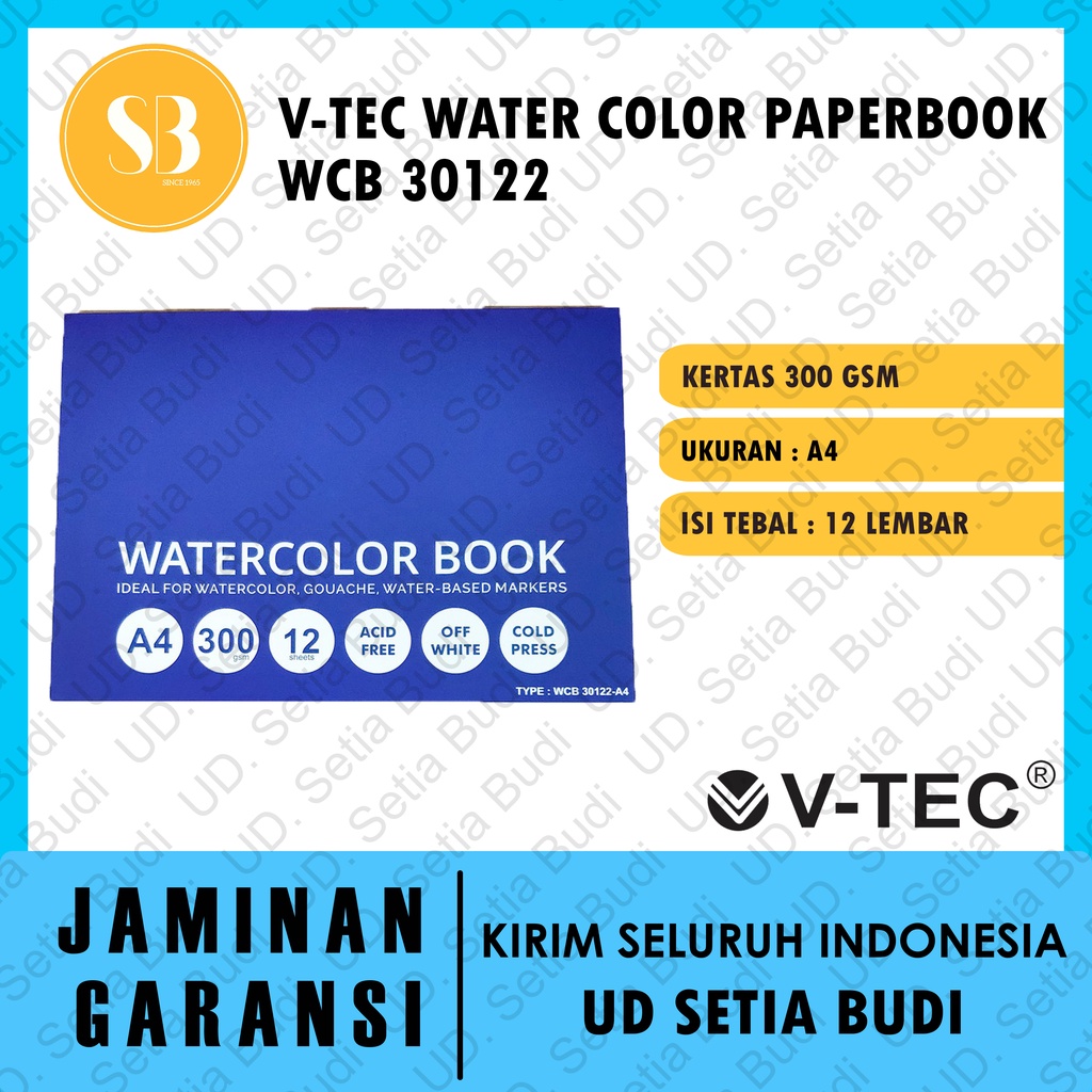 V-Tec Watercolor Book A4 300GSM Cold Pressed WCB 30122