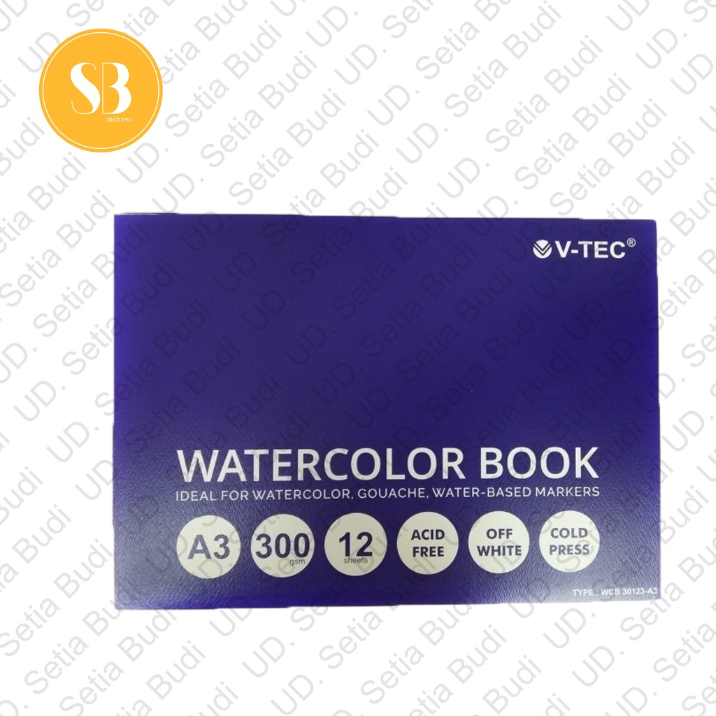 V-Tec Watercolor Book A3 300GSM Cold Pressed WCB 30123