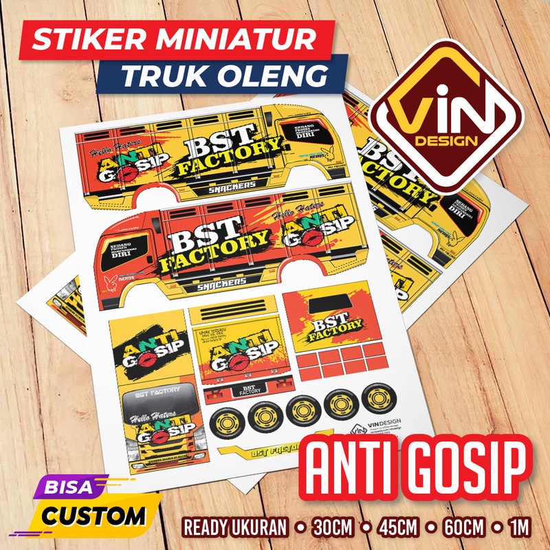 STIKER MINIATUR TRUK / ANTI GOSIP / POLA STICKER MINIATUR TRUCK OLENG