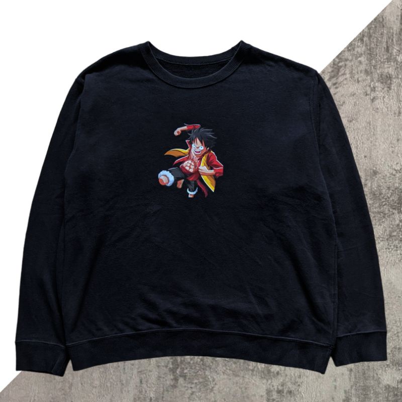 Crewneck One Piece Hitam Tag Uniqlo Original Preloved Murah Murce