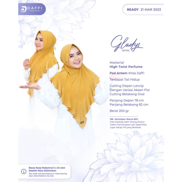 Hijab Daffi Gladys Series hijab instan jilbab instan kekinian berkualitas ORI Daffi