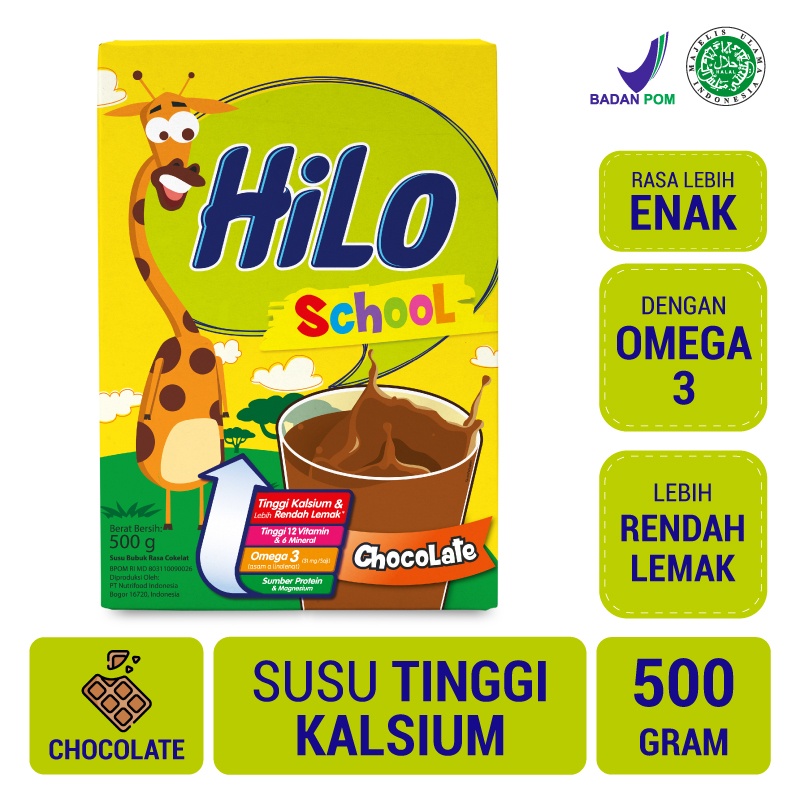 

HiLo School Chocolate 500g - Susu Tinggi Kalsium Lebih Rendah Lemak