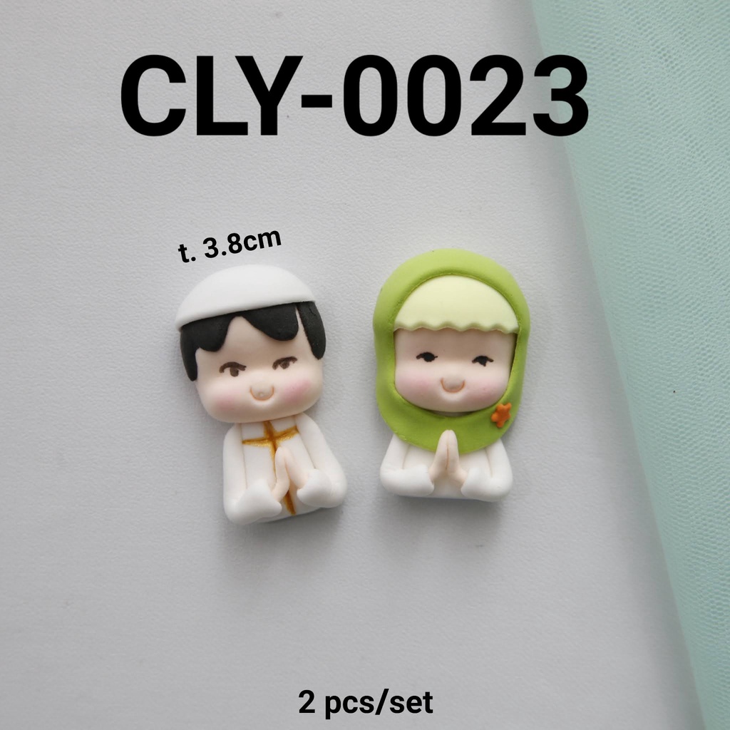 CLY-0023 Cake topper hiasan kue clay lebarang idul fitri eid mubarak (CLAY)