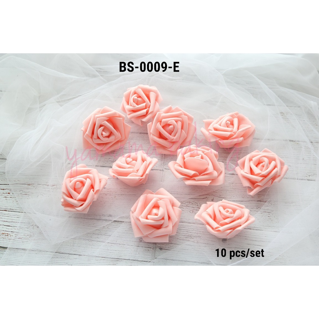 BS-0009-E Bunga mawar rose artificial flower spon gabus salem  (tanaman)