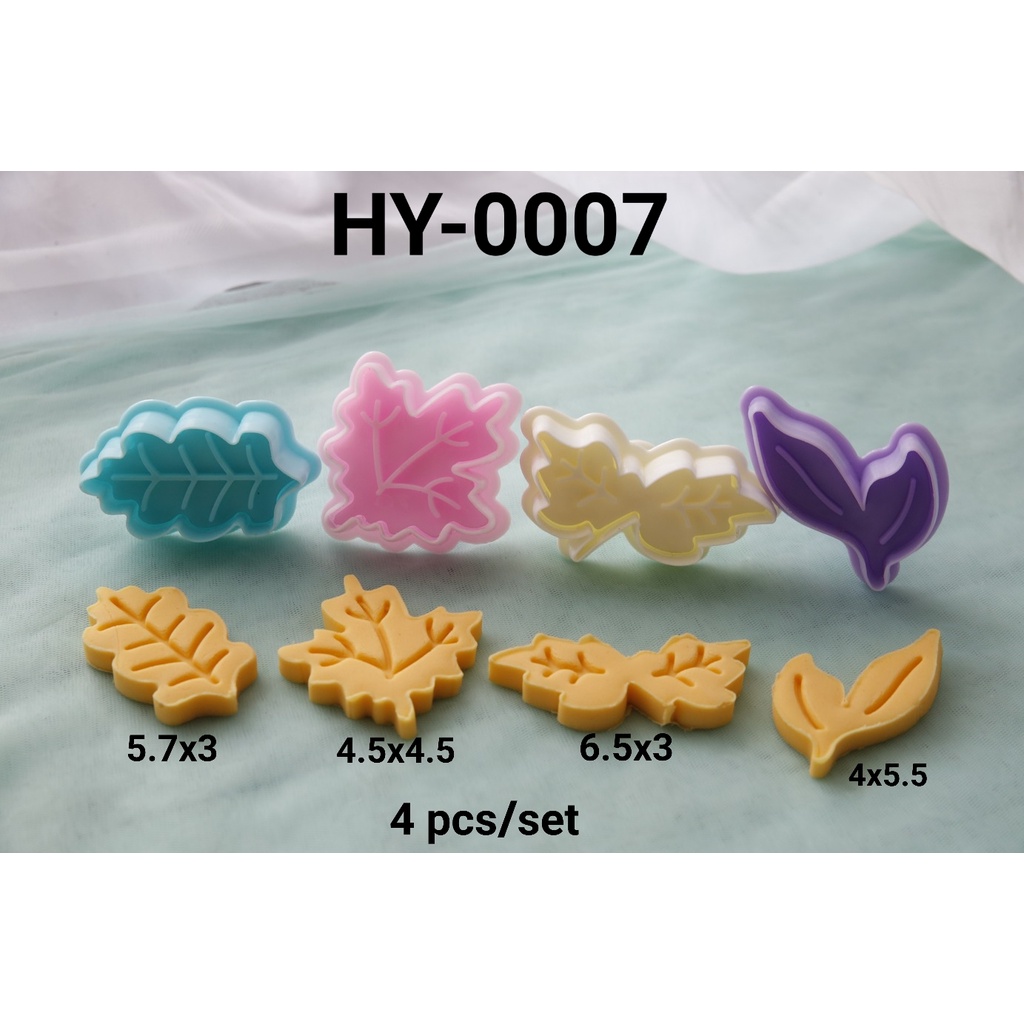 HY-0007 Plunger cutter fondant gumpaste cookie cutter aneka daun (Plunger Cutter)