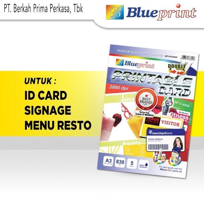 

Kertas PVC ID Card A3 BLUEPRINT Printable Card White 830 5 Lbr