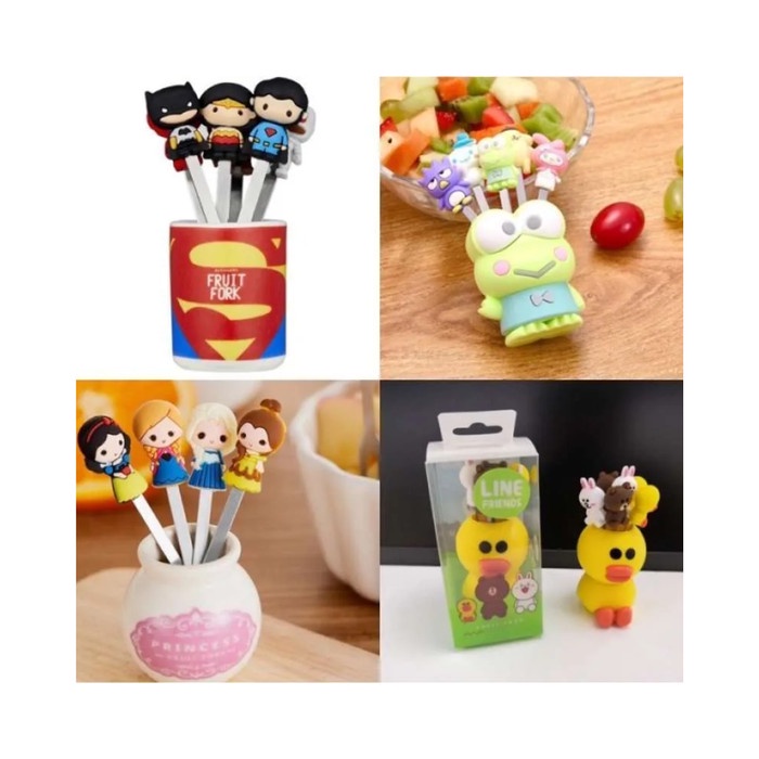 Garpu Buah Karakter / Garpu Kecil Motif Kartun Lucu / Garpu Tusuk Tr00E0