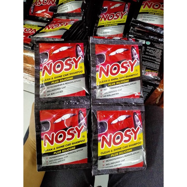 NOSY CLEAN &amp; SHINE CAR SHAMPO PLUS SILICONE ISI 6 SACHET
