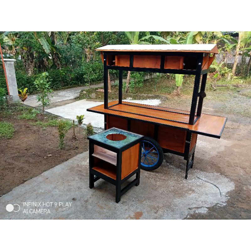 gerobak angkringan tanpa lubang tungku pisah free ongkir