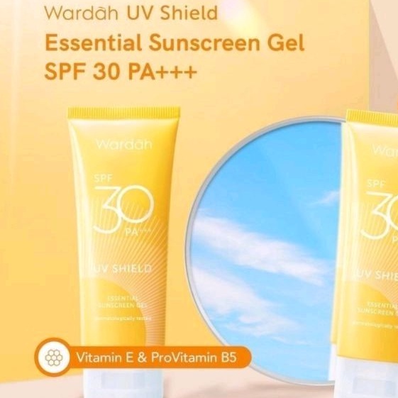 SUNSCREEN WAJAH WARDAH KUNING UV SHIELD ESSENTIAL SS GEL SPF 30 PA+++ EVERYDAY SUNBLOCK TABIR SURYA