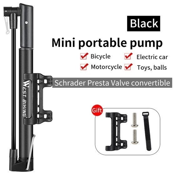 Terlaris West Biking Pompa Sepeda Mini Floor Pump Portable 120 Psi