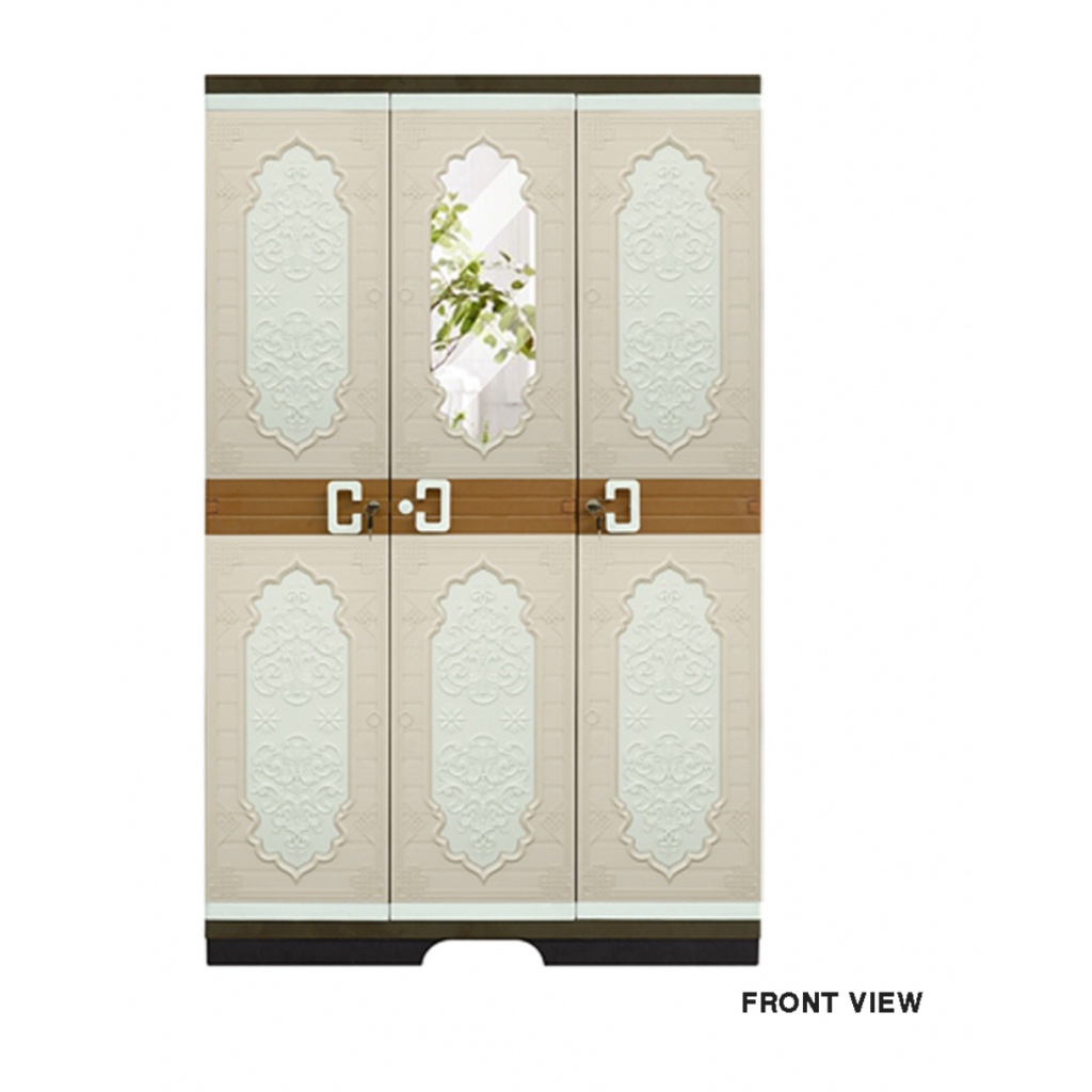 LEMARI PAKAIAN PLASTIK 3 PINTU GANTUNG KACA CLUB ULTRA MEGA JUNIOR / LEMARI PAKAIAN JUMBO CLUB