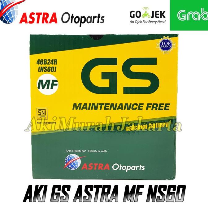 Aki Mobil Toyota Avanza GS Astra NS60 Aki Kering 12V / 45 Ah