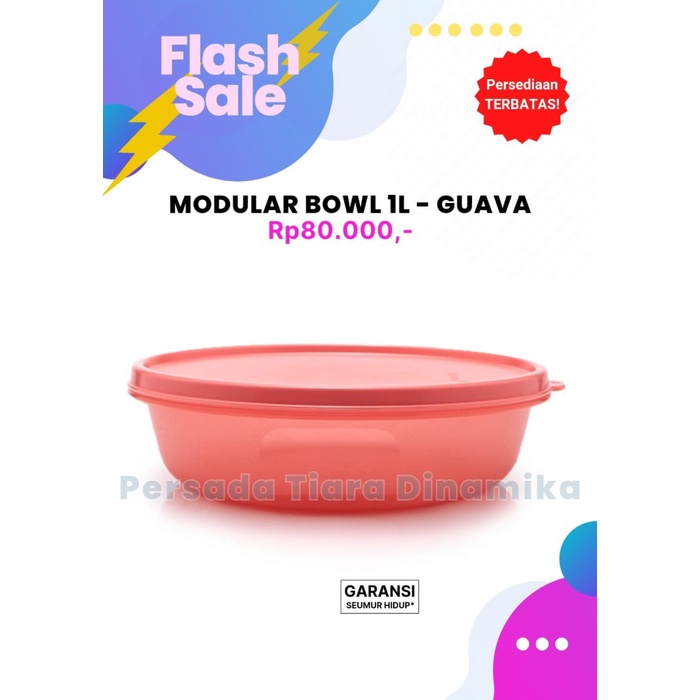 TUPPERWARE MODULAR BOWL 1L - GUAVA PALING BARU