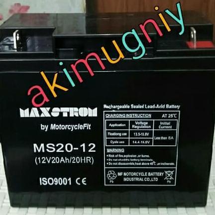aki baterai kering vrla mf 20ah 12v sepeda listrik ups genset gs yuasa