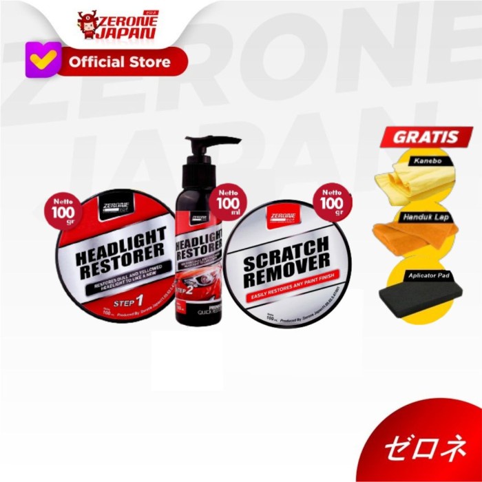 Penghilang Baret Sekaligus Pembersih Headlamp Zerone Japan Bonus Lap