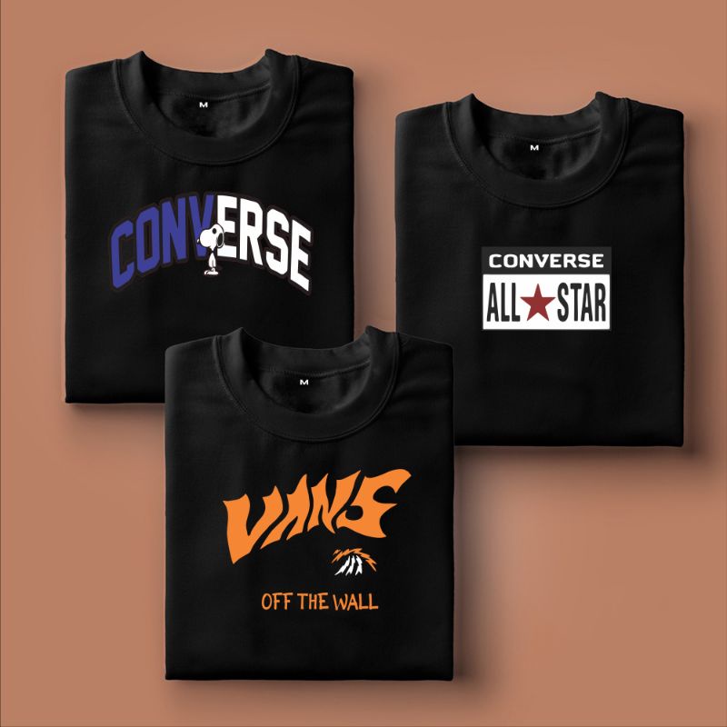 Kaos Distro Pria/Kaos Distro Original/Baju Distro Pria-VANS-CONVERSE ALL STAR