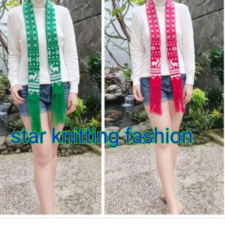 Top Product syal syall shawl scraf natal christmas motif rusa versi terbaru