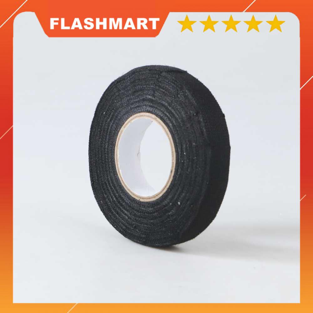 FLASHMART Lakban Kain Pembungkus Kabel Tape Heat-resistant 15mm 15M - TF12