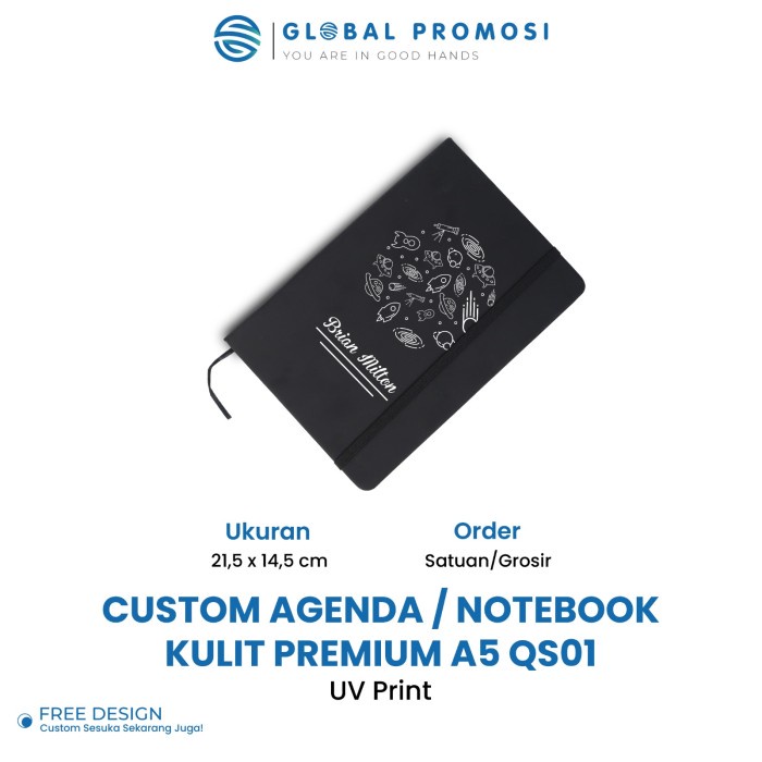 

TERMURAH Custom UV Agenda/Notebook Kulit Premium A5 Buku Catatan Souvenir QS01 /BUKU TULIS