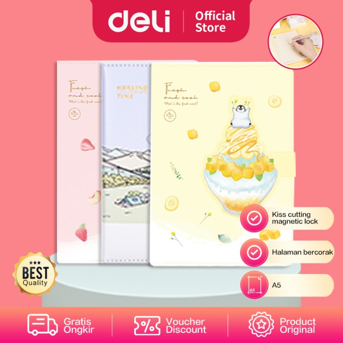 

BAYAR DITEMPAT Deli Leather Cover Notebook Planner / Buku Sampul Kulit SZ047 SZ050 /BUKU TULIS