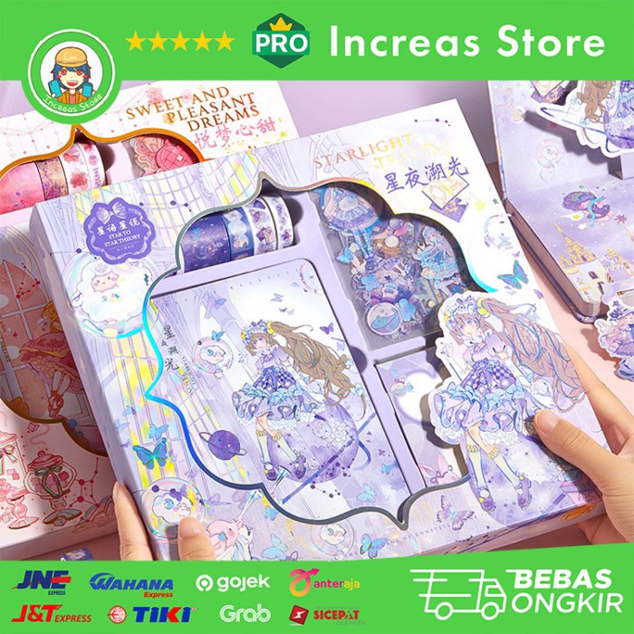 

Terlaris Cute Girl Diary Hampers Set With 3D Character Notebook