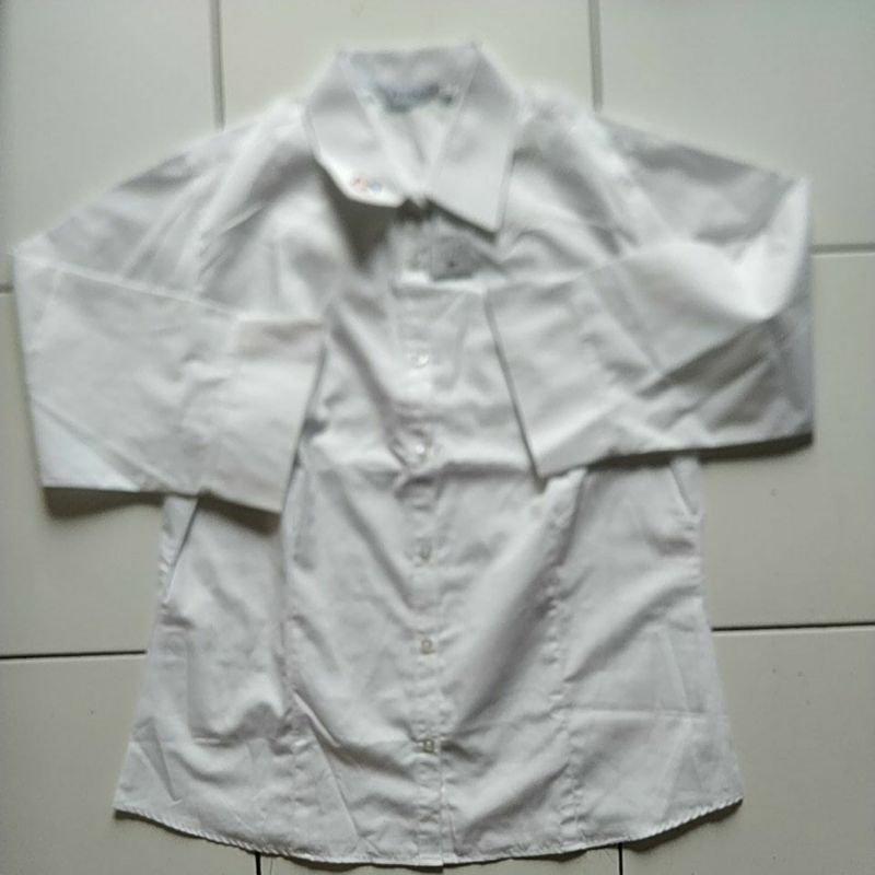 Hem putih cewek lengan 3/4