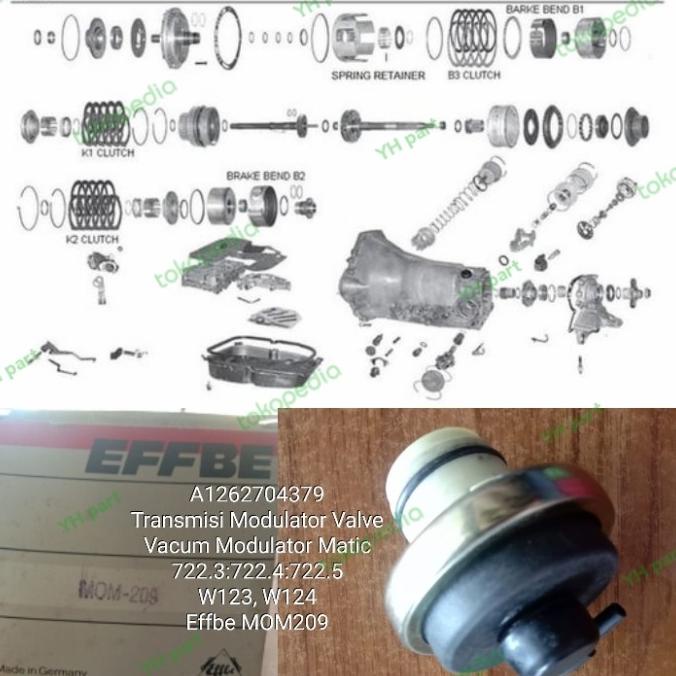 A1262704379 Vacum Modulator Matic 722.3:722.4:722.5 W123, W124 Effbe