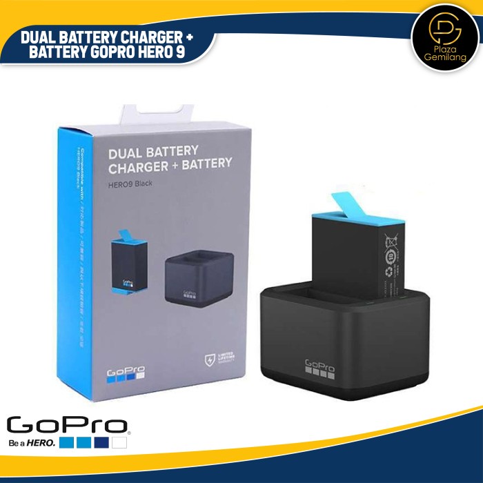 GOPRO DUAL BATTERY CHARGER + BATERAI GOPRO HERO 9 GOPRO HERO9 BLACK