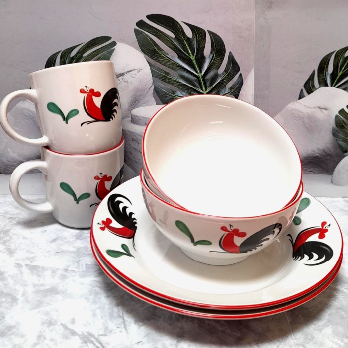 DINNER SET KERAMIK MAKAN/PIRING MAKAN KERAMIK/PIRING MAKAN SET 6PCS #ORIGINAL