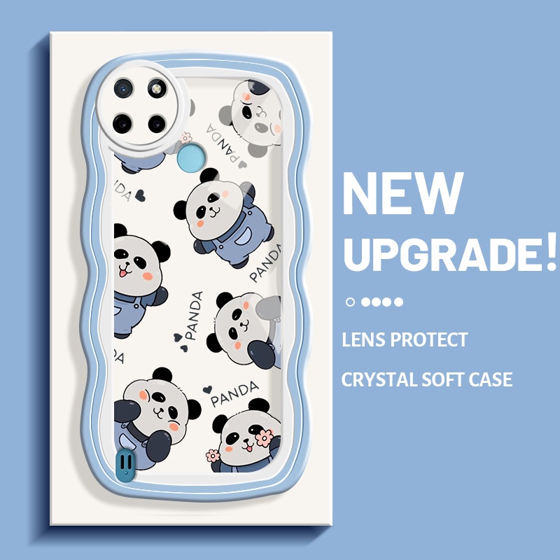 Casing Ponsel untuk Realme C21 C21Y C25Y C15 Casing kamera kreatif wadah HP Telepon anti guncangan K