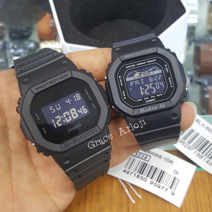 Terlaris Casio Gshock Babyg Couple Dw-5600Bb-1 & Blx-560-1 Original