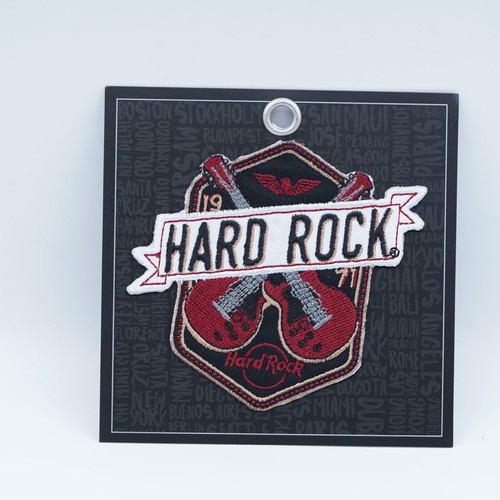 Hard Rock Cafe Jakarta Guitar Iron Patch Embroidered Bordir Original H-r1086