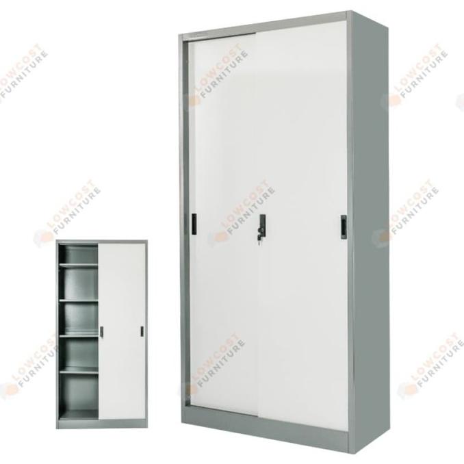 

Lemari arsip file kantor besi 2 pintu sliding 5 rak texture