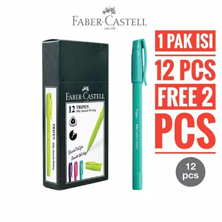 

Trending Pulpen Tripen Faber Castell 0.7Mm Triangle 1 Pak Isi 12 Free 2 Pcs / Ballpoint Faber-Castell