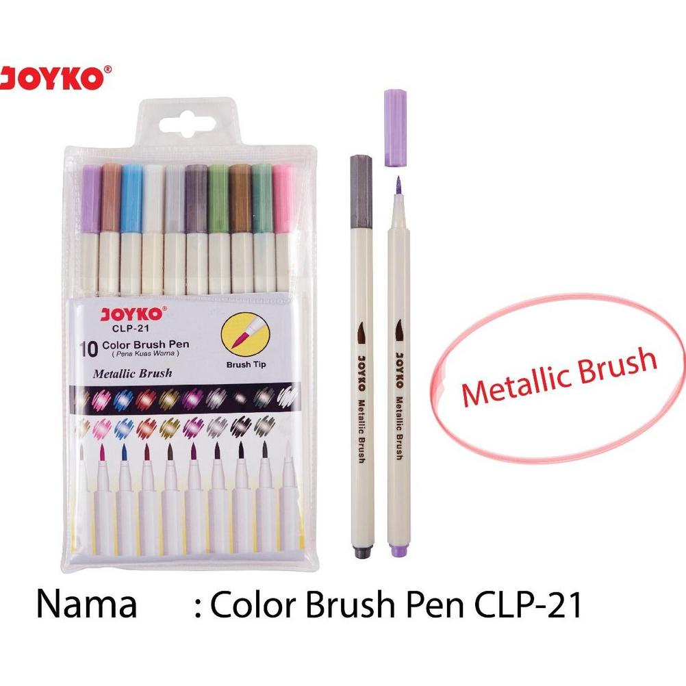 

Termurah Joyko Metallic Brush Pen 10Clr Clp-21