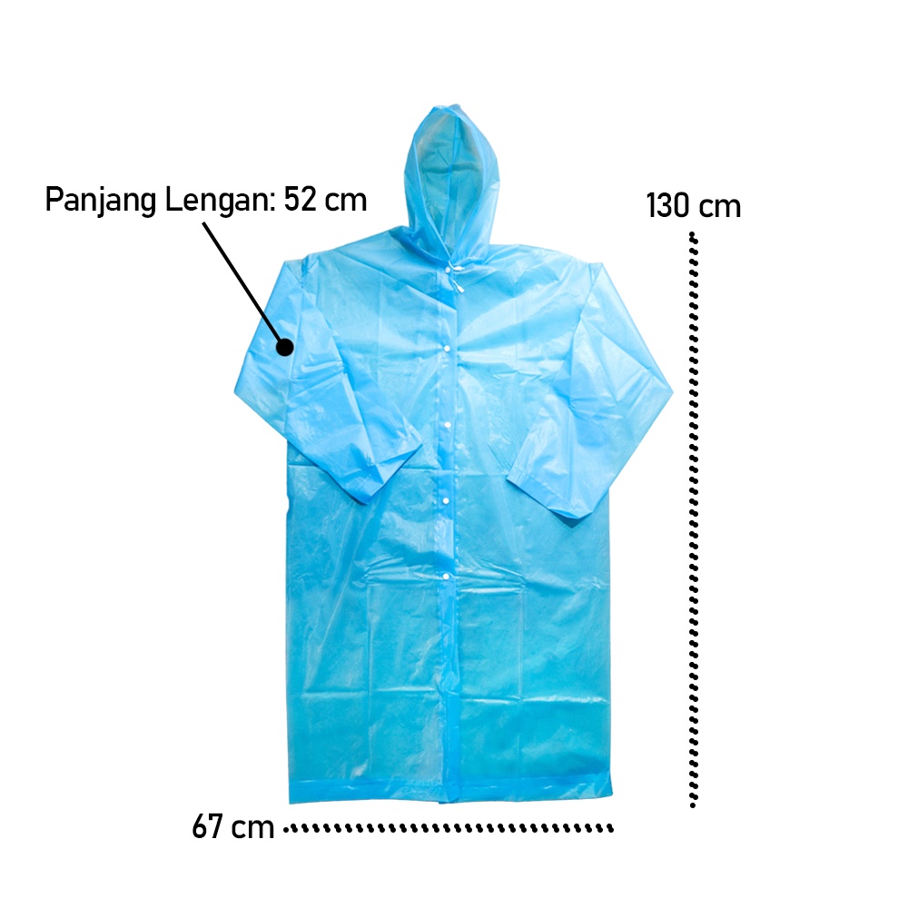 G8UI Rhodey Jas Hujan Portable Raincoat Poncho With HoodTy876Blue Or-i