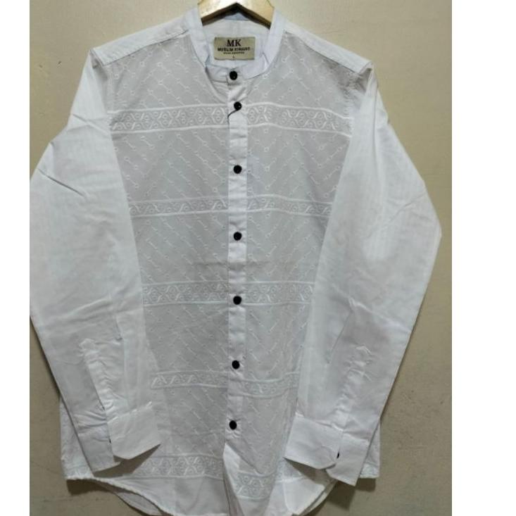 New Style KEMKO/KEMEJA KOKO PRIA POSTER & MK (MUSLIM KINARO) PUTIH POLOS & BORDIR READY SETOK