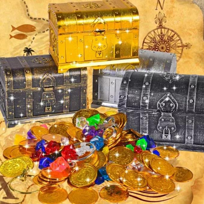 pirate treasure chest mainan harta karun bajak laut