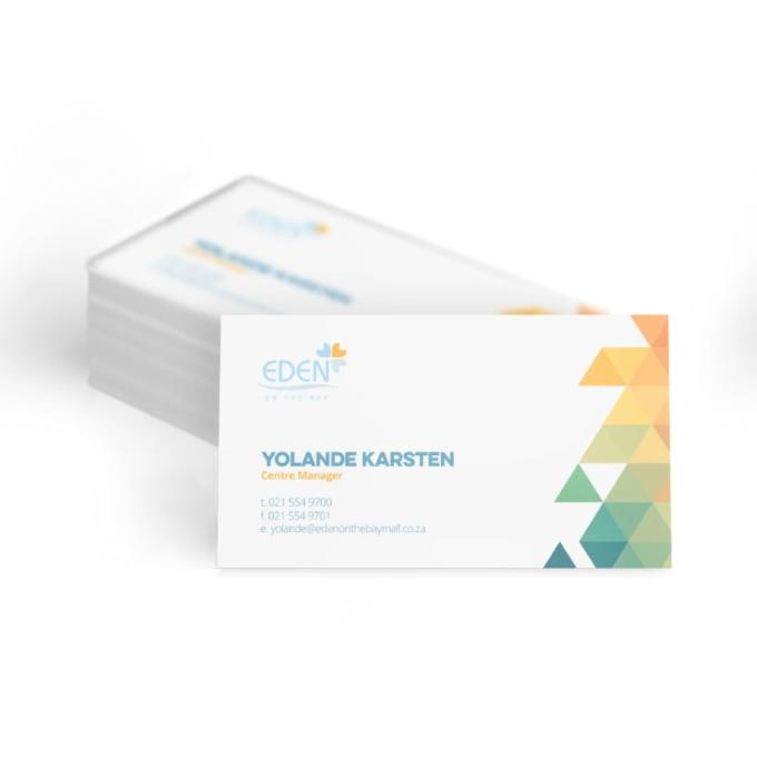 

Kartu nama cetak 1 muka full colour bahan Plastik (Newtop)